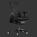 Front-angled view of a Herman Miller X Logitech Embody gaming chair in Black